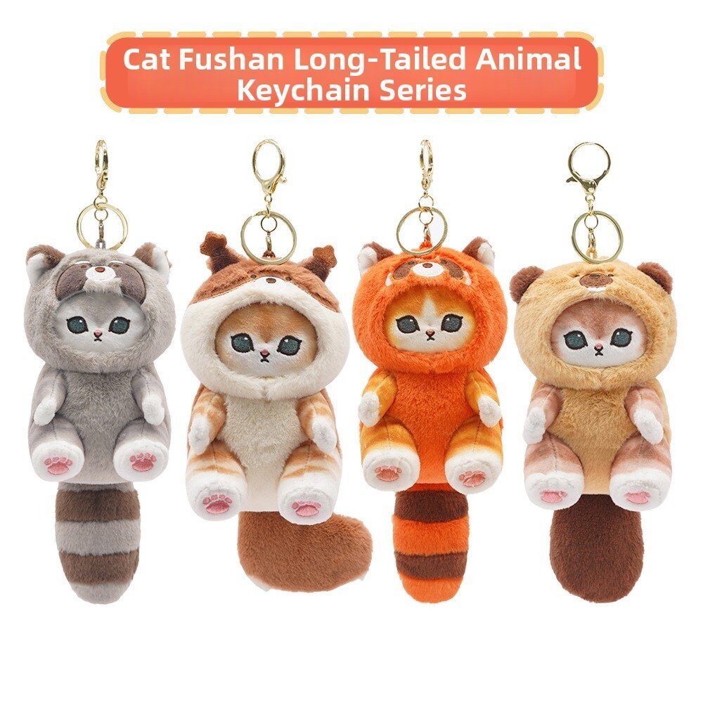 Mofusand Cat Fushan Shark Cat Trang phục Đồ chơi sang trọng Mặt dây chuyền Nữ 14 tuổi Chất liệu nhun