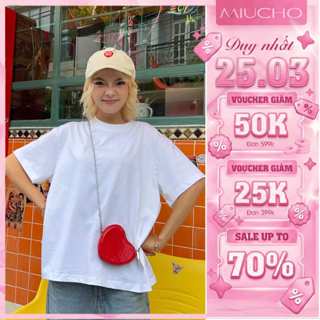 Áo Thun Boxy Trơn Nam Nữ Miucho Co Giãn Thoáng Mát Basic Dễ Phối Đồ AXT01