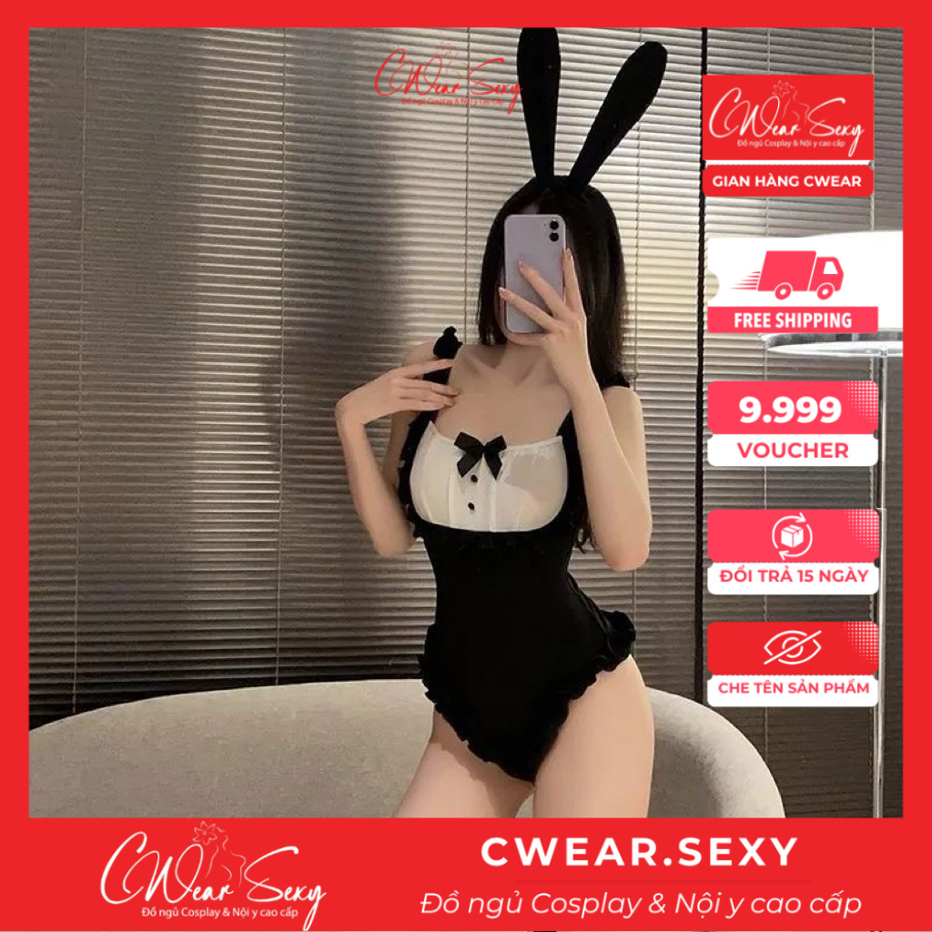 Bộ Cosplay Tai Thỏ Bunny Girl Bodysuit Đen Trắng Cosplay Anime 24326 | BigBuy360 - bigbuy360.vn