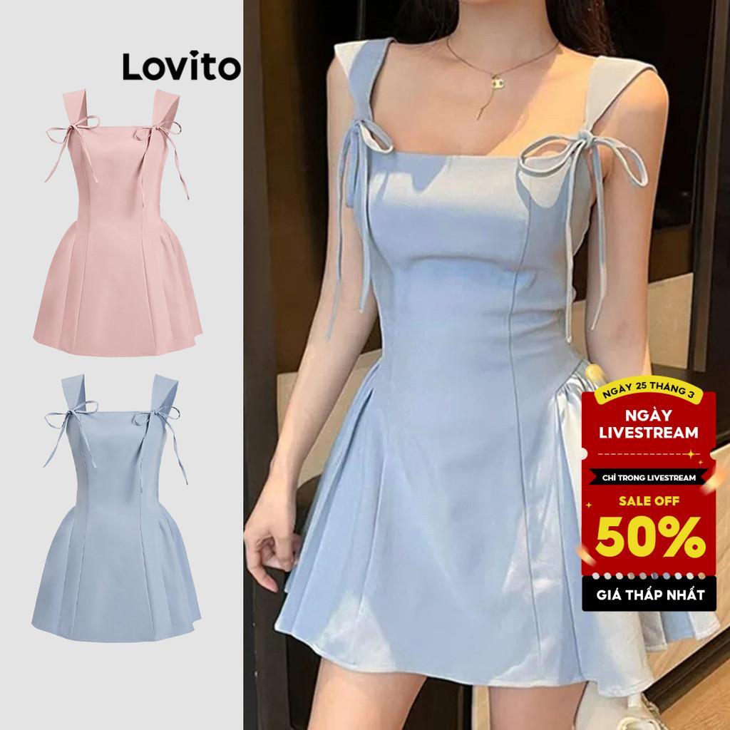 Lovito Váy Xếp Ly Nơ Thanh Lịch Mùa Hè/xuân Cho Nữ L120ED1161