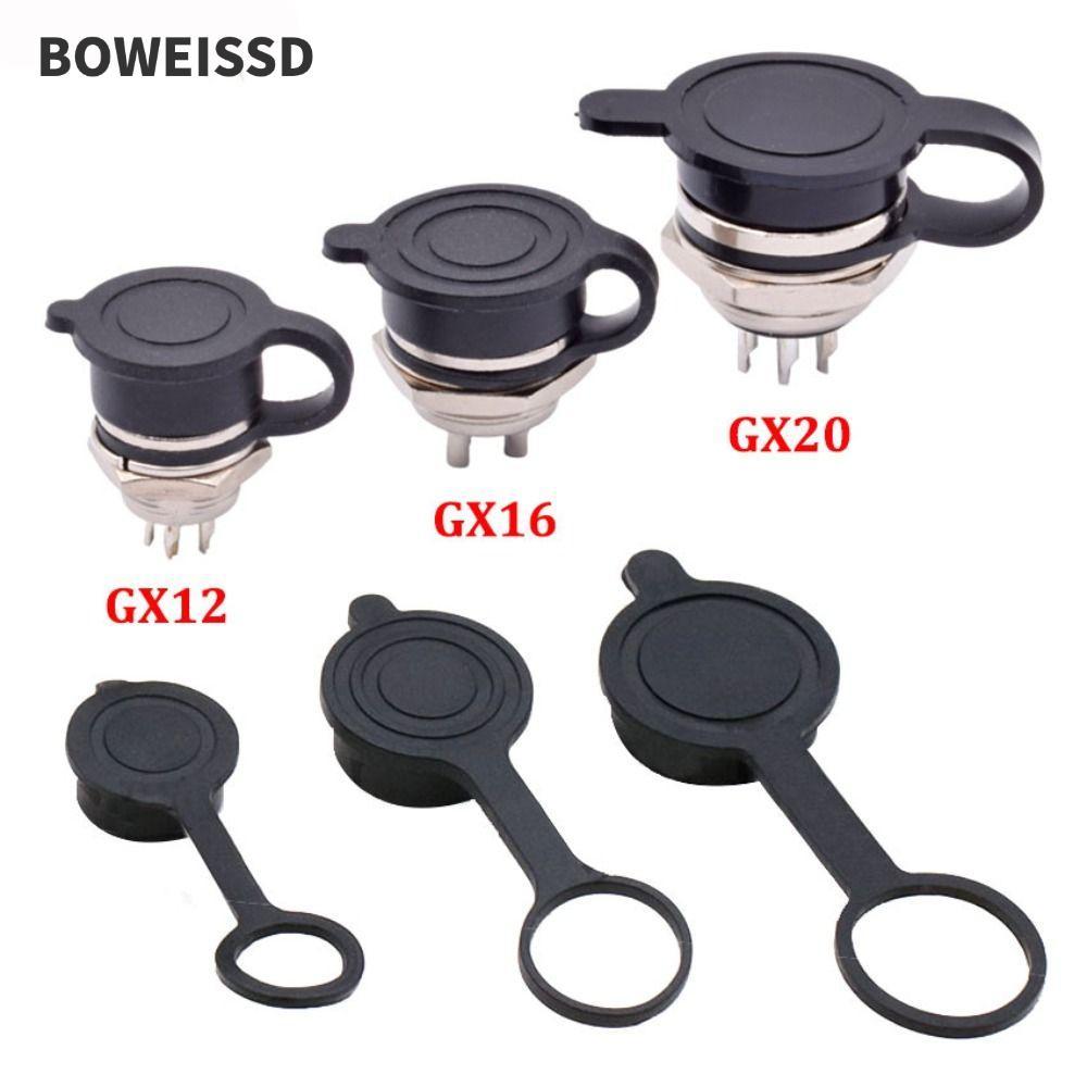 Vỏ ổ cắm tròn hàng không BOWEISSD, Cao su GX12 GX16 GX20 GX12 GX16 GX20 Nắp chống bụi, Vỏ đầu nối cá