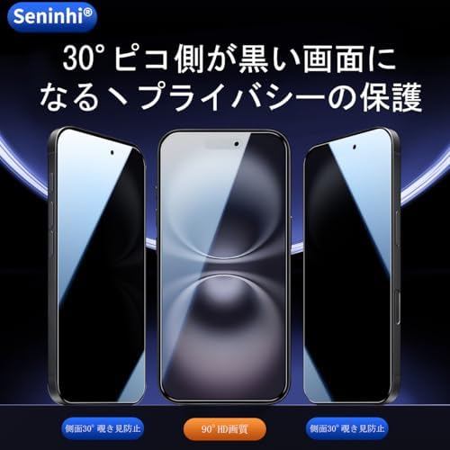 SENLX Privacy Screen Protector 2+2 Pack Tempered Glass Camera Lens Guide Frame 9H Anti-Spy HD Bubble