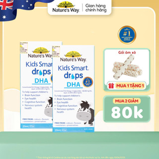 Combo 2 Hộp DHA Drops Nature's Way Kids Smart Bổ Sung Omega 3, DHA, EPA, Hỗ Trợ Bổ Não Và Mắt Cho Bé