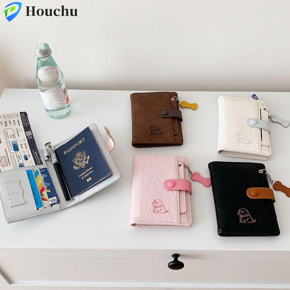 Túi đựng hộ chiếu PU HOUCHU, Ví đựng thẻ Ví du lịch, Máy bay di động Check-in Giá đỡ vé đa chức năng