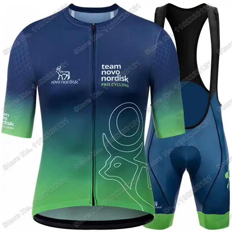 2026 Đội Novo Nordisk Áo Đi Xe Đạp Bộ Nam Đi Xe Đạp Quần Áo Mùa Hè Tay Ngắn Bộ Dụng Cụ Xe Đạp Đường 
