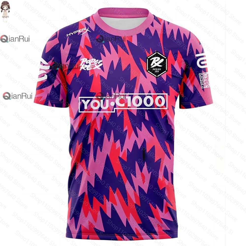 (Tùy chỉnh miễn phí) Đồng phục thể thao điện tử Papier Rex Valorant chính thức PRX 2024/25, thiết kế