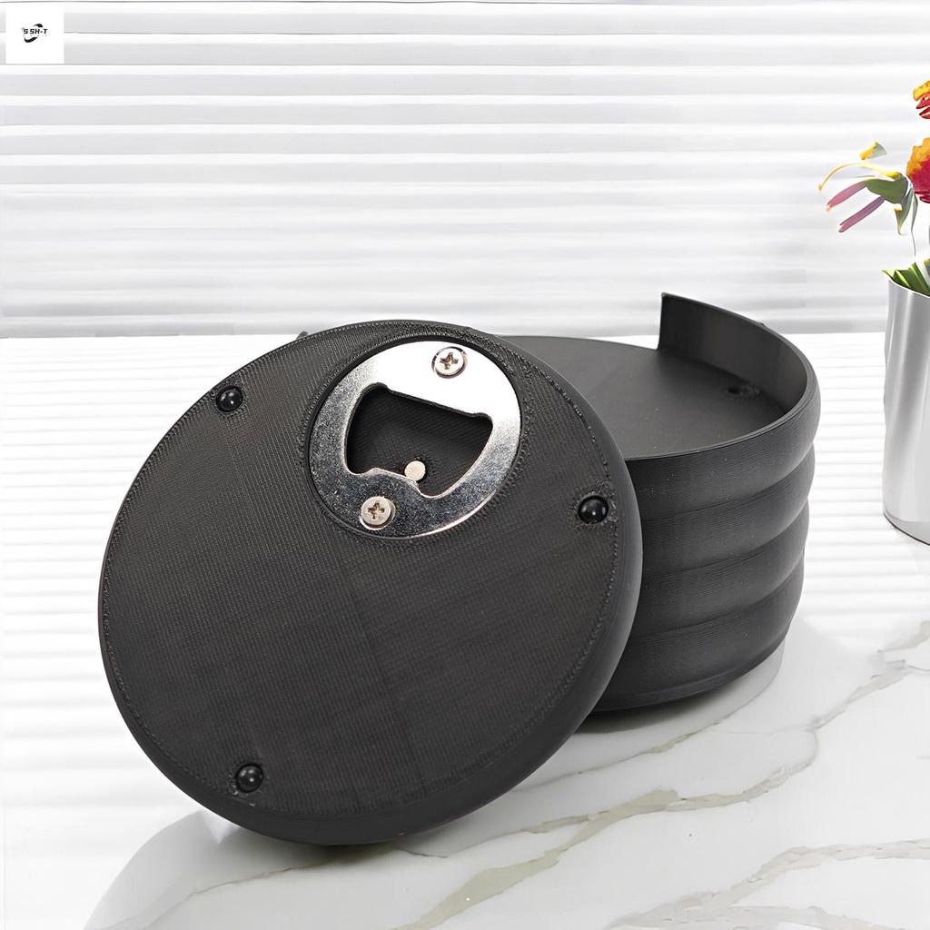 4 Chiếc 2 Trong 1 Di Động Bia Coaster Dụng Cụ Mở Đồ Uống Đế Lót Ly Với Dụng Cụ Mở Bằng Thép Không Gỉ