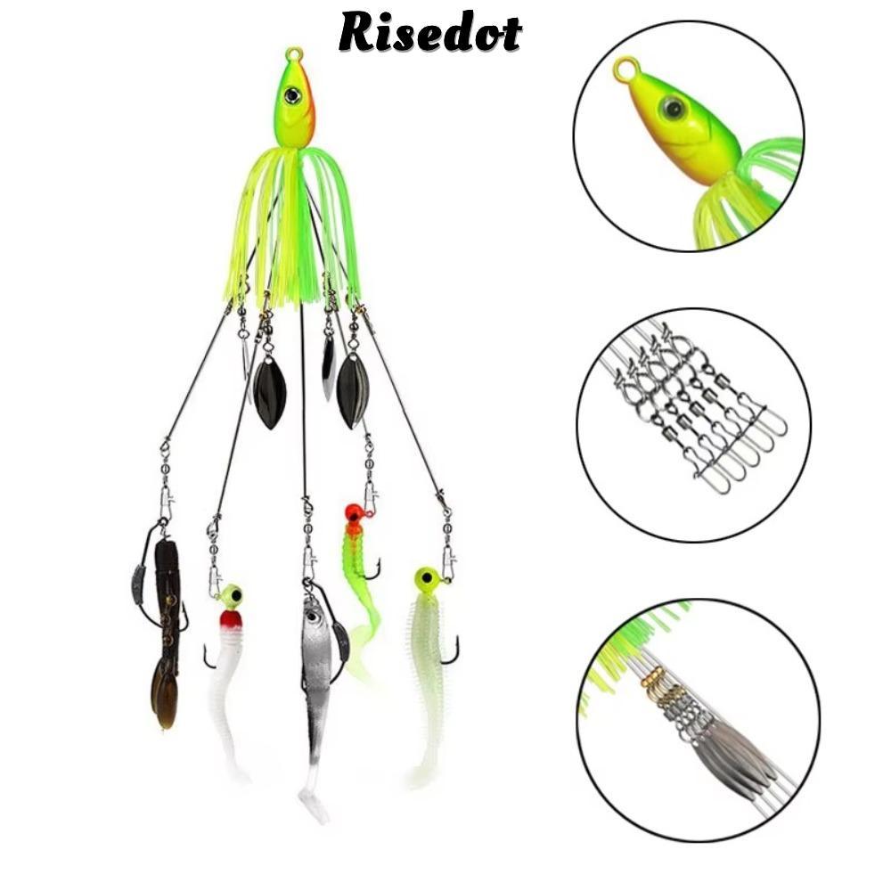 RISEDOT Alabama Rig -Spinner Mềm và Thìa Tấn Công Nhóm Ô Biển, Dành Cho Câu Cá