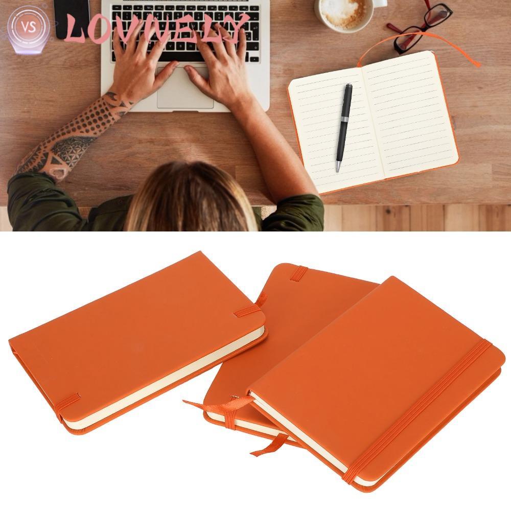 LOVNELY 3 Chiếc Notebook, A6 Notepad Nhiều Màu Sắc, Da PU Thực Tế Đàn Hồi Ban Nhạc Bìa Cứng Tạp Chí 