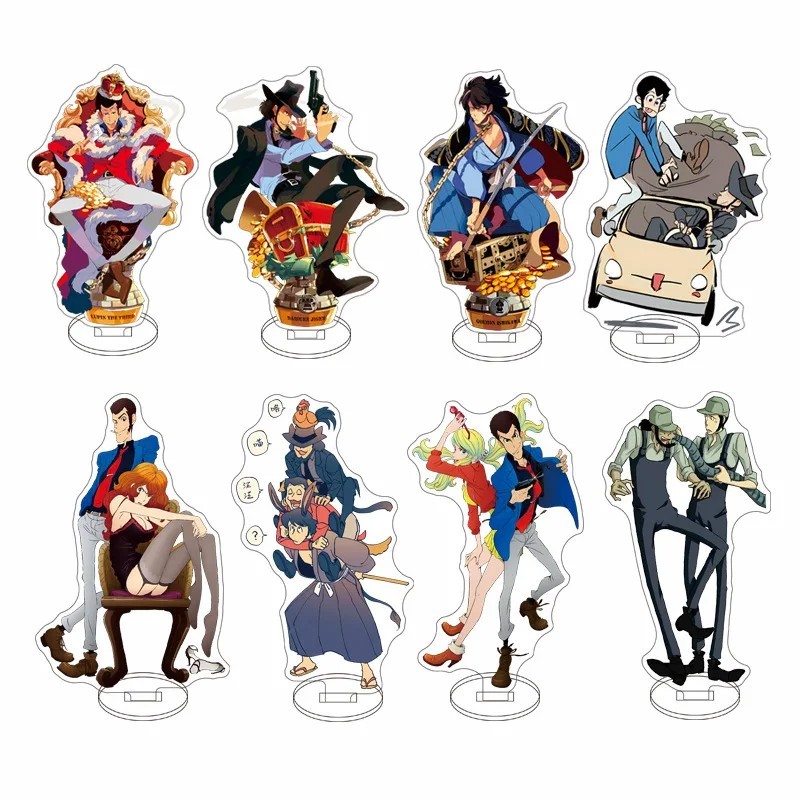 Standee anime Lupin III Siêu đạo chích Lupin the Third Mô hình mica trưng bày bàn học trang trí deco