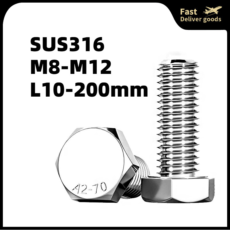 316 thép không gỉ bên ngoài Hex vít bên ngoài Hex Bolt M8 / M10 / M12/Hex Head Bolt 316 Stainless St