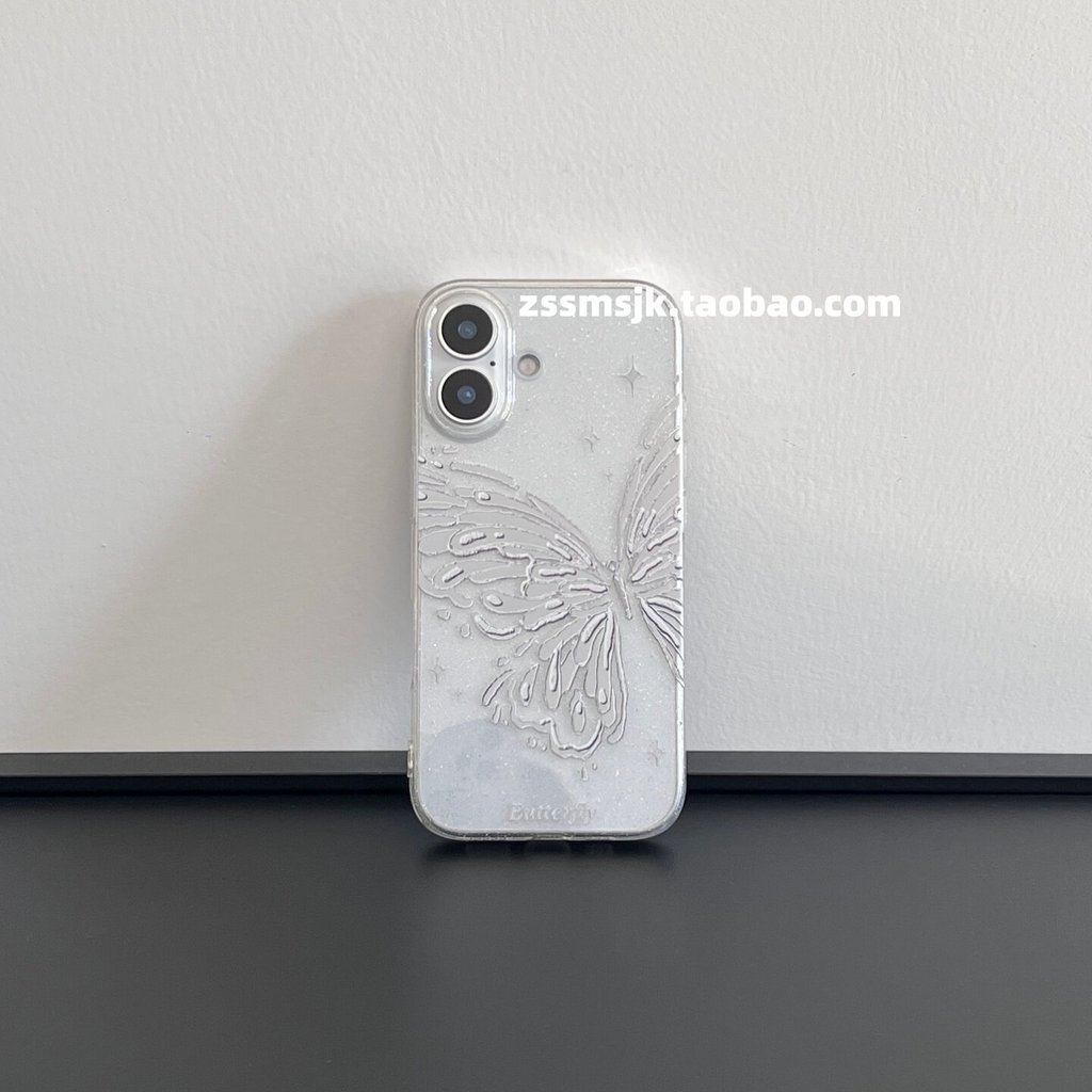 Ốp điện thoại này là gì?Văn Học Niche Xám Bạc Bướm iPhone17 Ốp Lưng Điện Thoại 16pro Thích Hợp Cho A