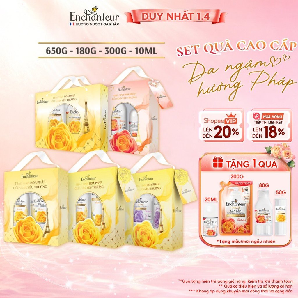 [HỘP QUÀ] Hộp Quà Tặng Cao Cấp Enchanteur Deluxe Hương Nước Hoa Pháp Sang Trọng