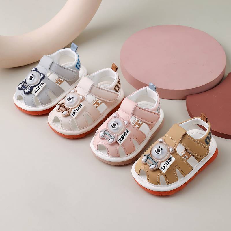 Summer Baby Toddler Shoes Baby Soft Bottom Sandals Children Squeaky Shoes Light up Shoes Vtq5