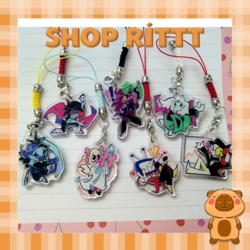 Móc khoá Acrylic Charms Kris Susie Ralsei Noelle Jevil Spamton Tenna phụ kiện balo túi xách chất liệ