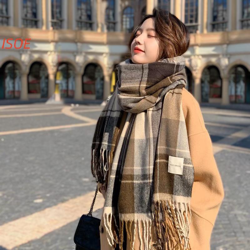 Khăn Choàng Checkers Dày Cho Nữ, Phù Hợp Hàng Ngày