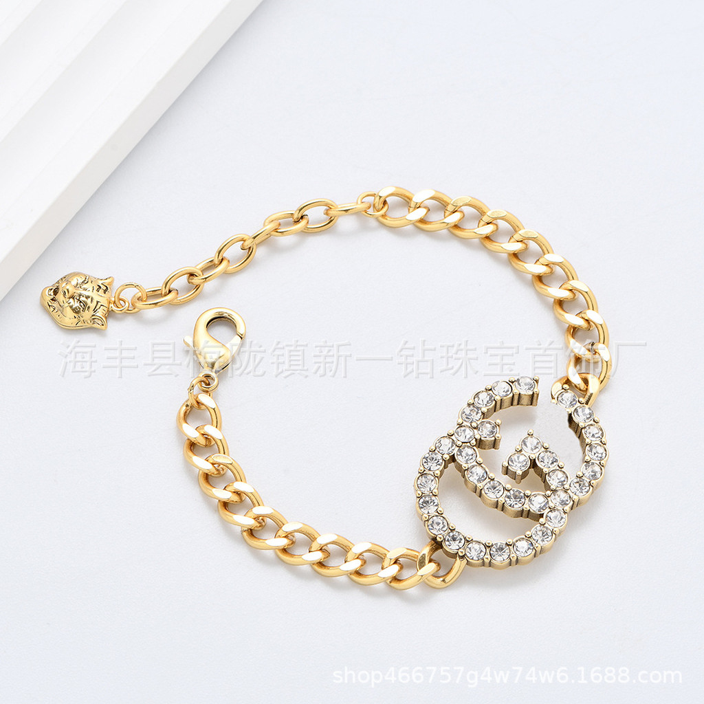 Châu Âu Mỹ Retro Vòng Tay G Home Letter Bán Chạy Kim Cương Đôi G Vòng Tay Nữ / Gujia 8IWS