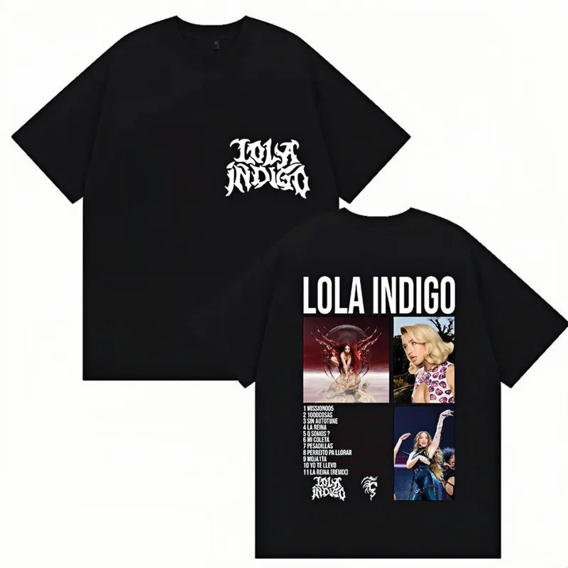 Lola Indigo 2026 Ca Sĩ Album Tour In Đồ Họa Áo Thun Unisex Bông Tai Kẹp Y2K Xu Hướng Làm Đẹp Bông Qu