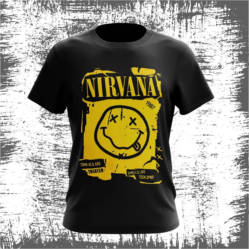 Sản phẩm thời trang mới Áo thun Nirvana baju Nirvana áo sơ mi nam ngắn tay cao cấp