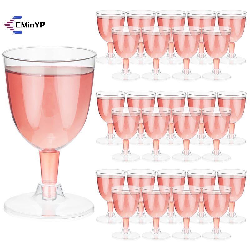 [CMinYP] Ly rượu vang bằng nhựa màu vàng trong suốt có thể tái chế Cốc rượu vang chống vỡ Cốc tái sử