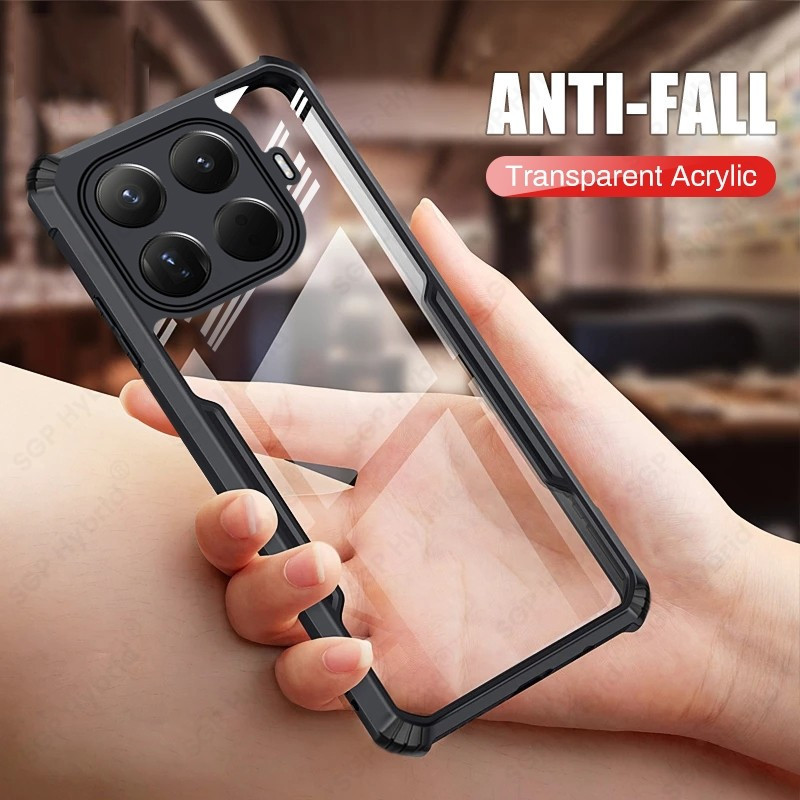 Ốp Giáp Chống Sốc Acrylic Trong Suốt Cho Xiaomi 15T Pro TPU Mềm Khung Bảo Vệ Fundas Xiaomi15T Xiaomi
