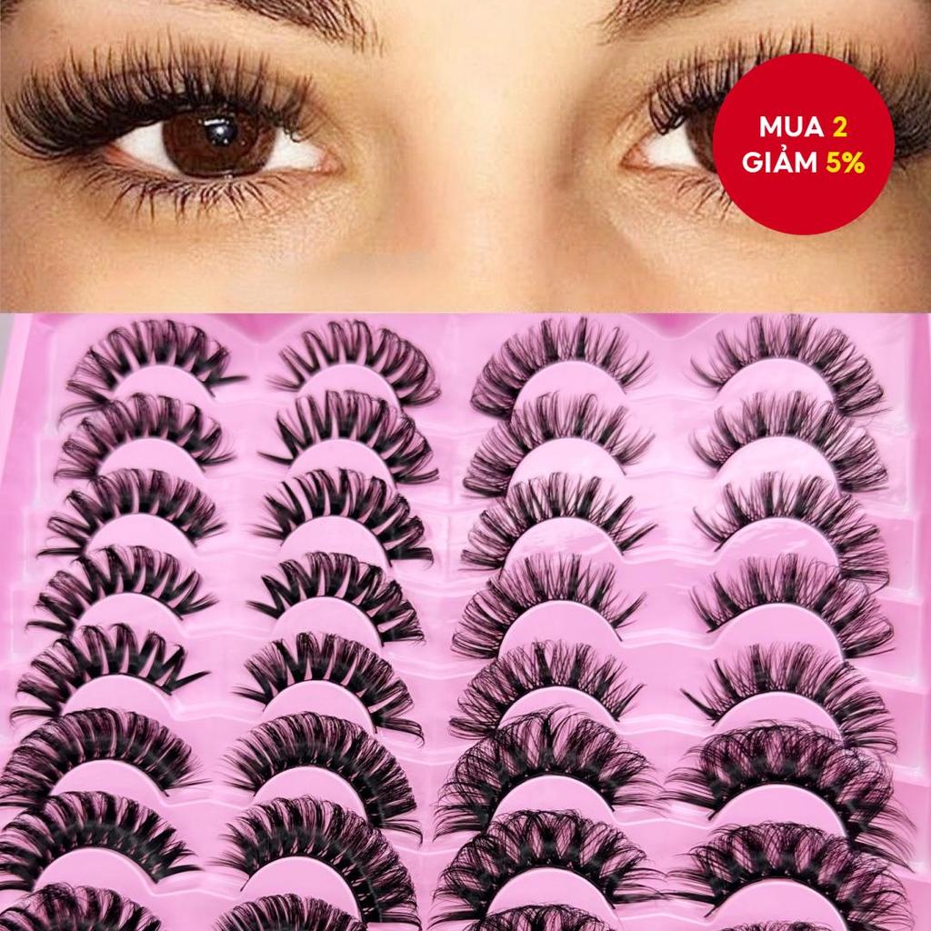 20 cặp mi giả, mi dày phóng đại, mi giả lông mèo, cho trang điểm hàng ngày & dự tiệc, tạo điểm nhấn 