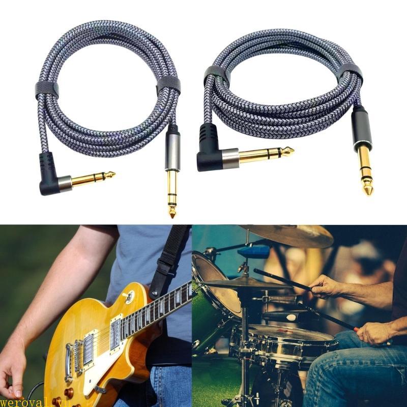 Cáp Đàn Guitar WER 1m 2m 6 35mm đến 6 35mm TRS Stereo Amp Cáp Cho Màn Hình Studio
