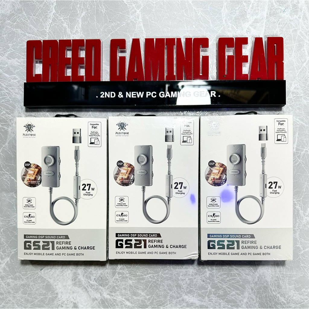 Sound Card chơi game Plextone GS21 , mic rõ ràng dành cho điện thoại, laptop, PC