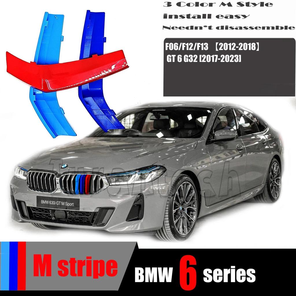 M Performance 3 Màu Nướng Kẹp Cho 11-24 BMW6 F06 F12 F13 G32 Fit 640d 640dx 640ix 650ix B6 Sọc Lưới 