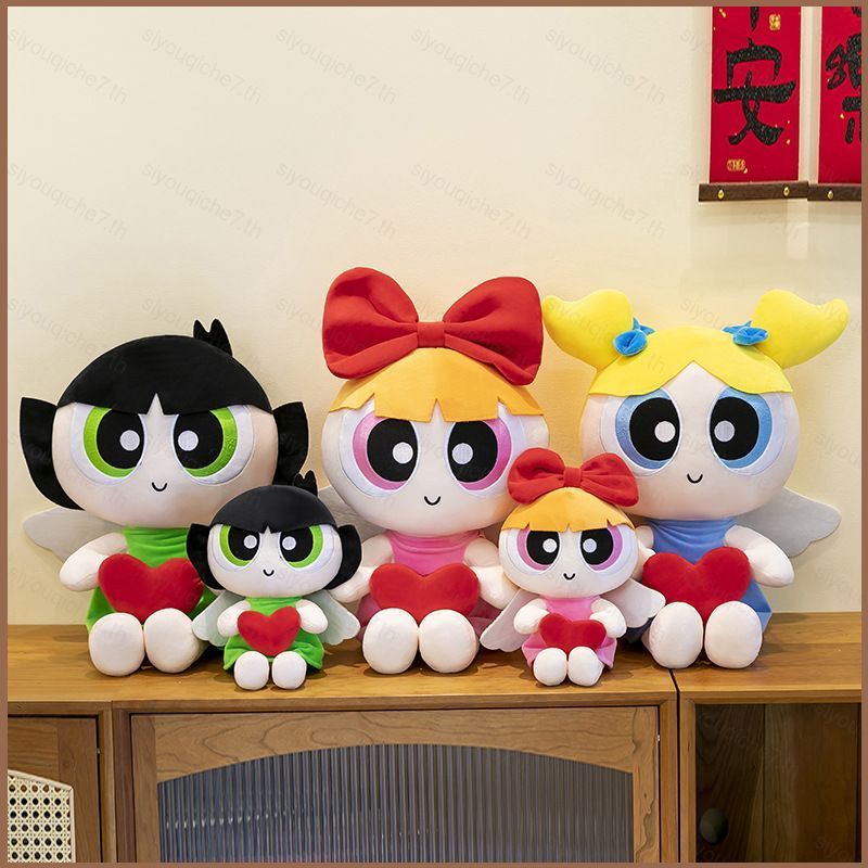 SY The Powerpuff Girls Blossom Bubbles Buttercup Plushie Plush Companion Doll Gối mềm