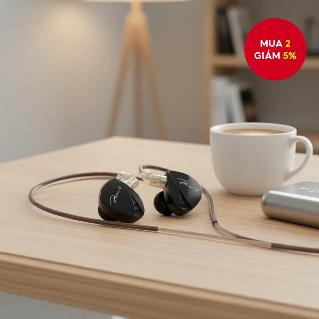 Tai nghe CCA Polaris In Ear Monitor Headphones HiFi Stereo IEM Earphones Dynamic Dual Driver Wired E