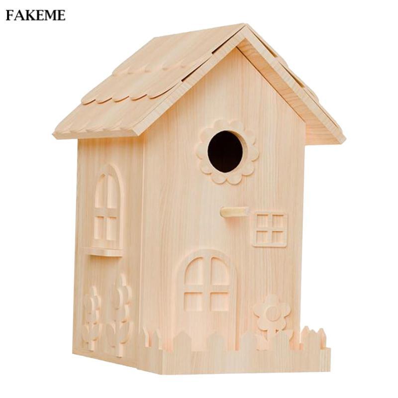 DIY Bird House Kit Resting Place Finches Hut Cardinals Kids Wood Craft Kit