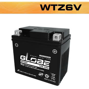 Bình xe máy khô Globe WTZ6V (12V-6AH) - Chính hãng
