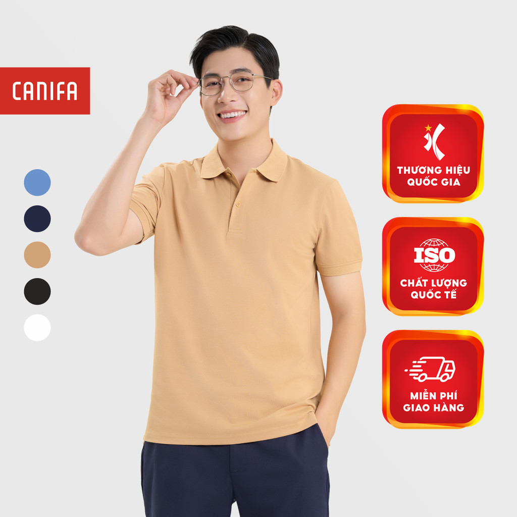 Áo polo nam CANIFA cộc tay cổ bẻ dáng basic 8TP25A001