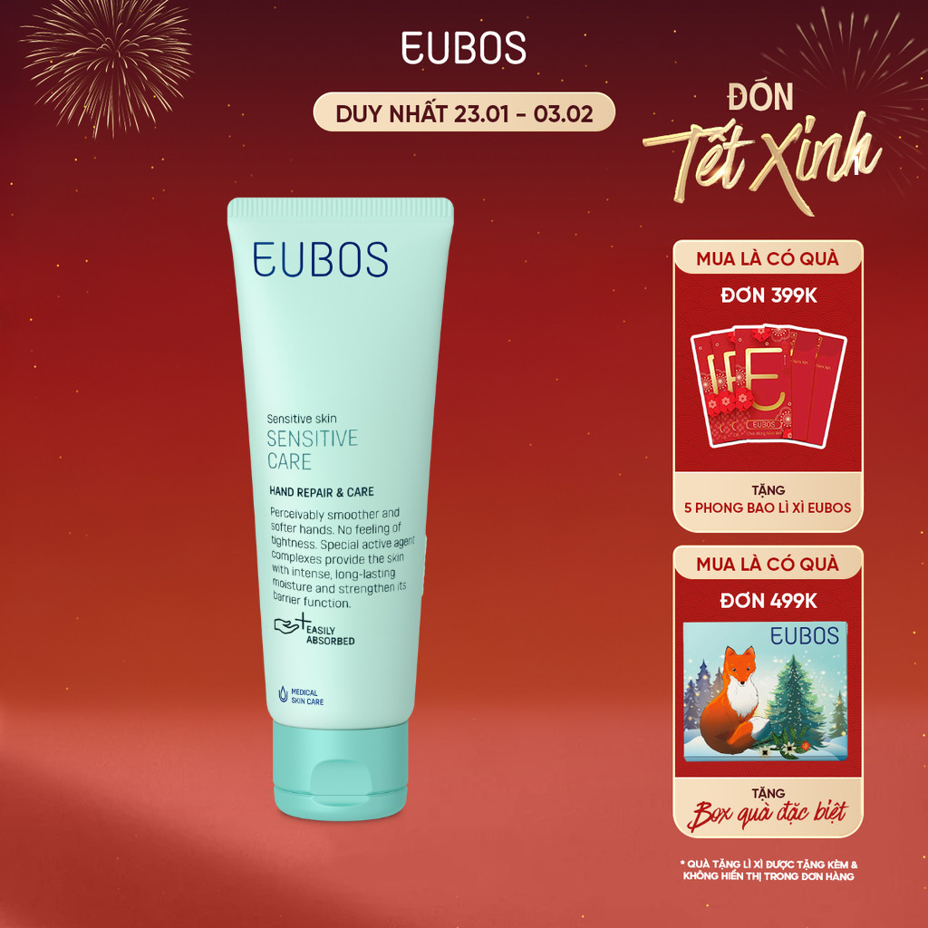 [LIVE] Kem Dưỡng Da Tay Và Móng EUBOS Giúp Dưỡng Da Mềm Mịn, Giảm Tình Trạng Gãy Vỡ, Móng tuýp 25ml 