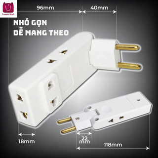 Ổ cắm chuyển đổi từ một sang bốn, ổ cắm nhiều lỗ với phích cắm xoay được, tiện lợi, nhỏ gọn và tiết kiệm không gian.