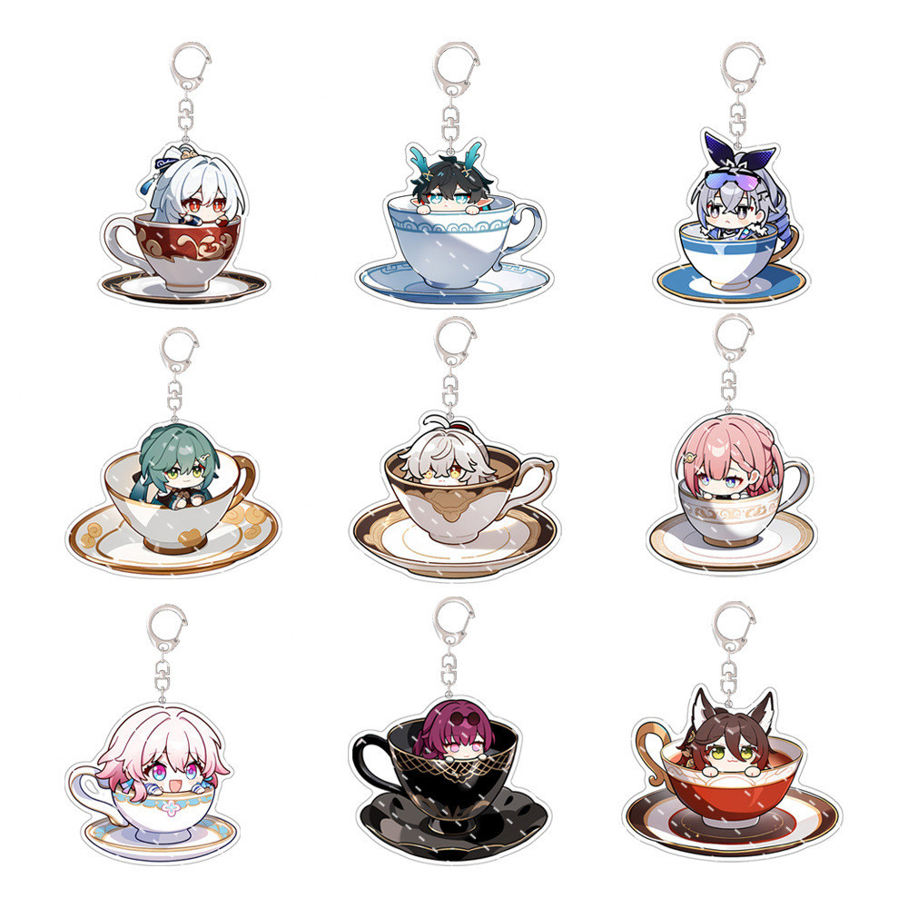 Honkai Star Rail Acrylic Keychain Kafka Jing Liu Jing Yuan Herta Fu Xuan Dan Heng Keychains Ring