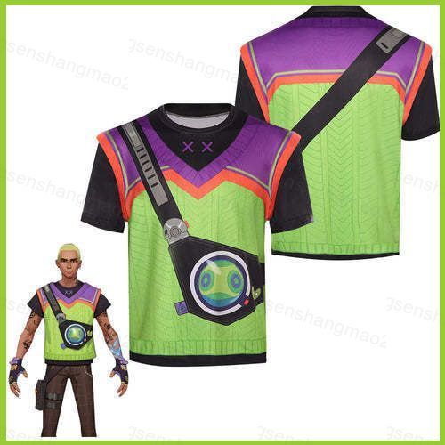 Áo Thun Cosplay Gekko Mùa Hè, Vải Họa Tiết Đầy Đủ, Tay Ngắn