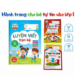 Sách - Combo 3 Quyển Luyện Viết 5.0, Luyện Đọc Tư Duy, Vở Ô Li Toán Tư Duy