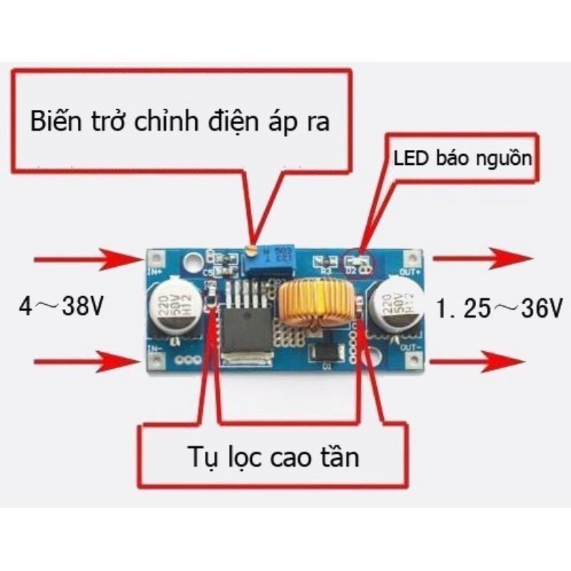 182 Mạch buck hạ áp DC-DC 5A XL4005