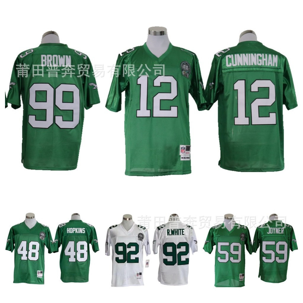 Áo bóng đá Old Eagle Team NFL Vintage Jersey12#cunningham 92#59#99#48#