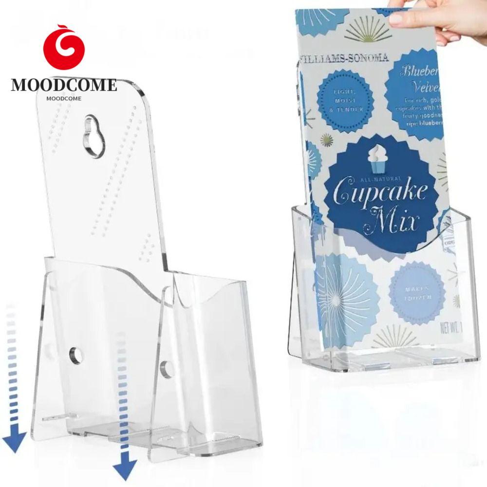 MOODCOME A6 Brochure Holder, Nhựa Trong Suốt Pamplet Holder, Booklet Countertop Acrylic Trong Suốt T