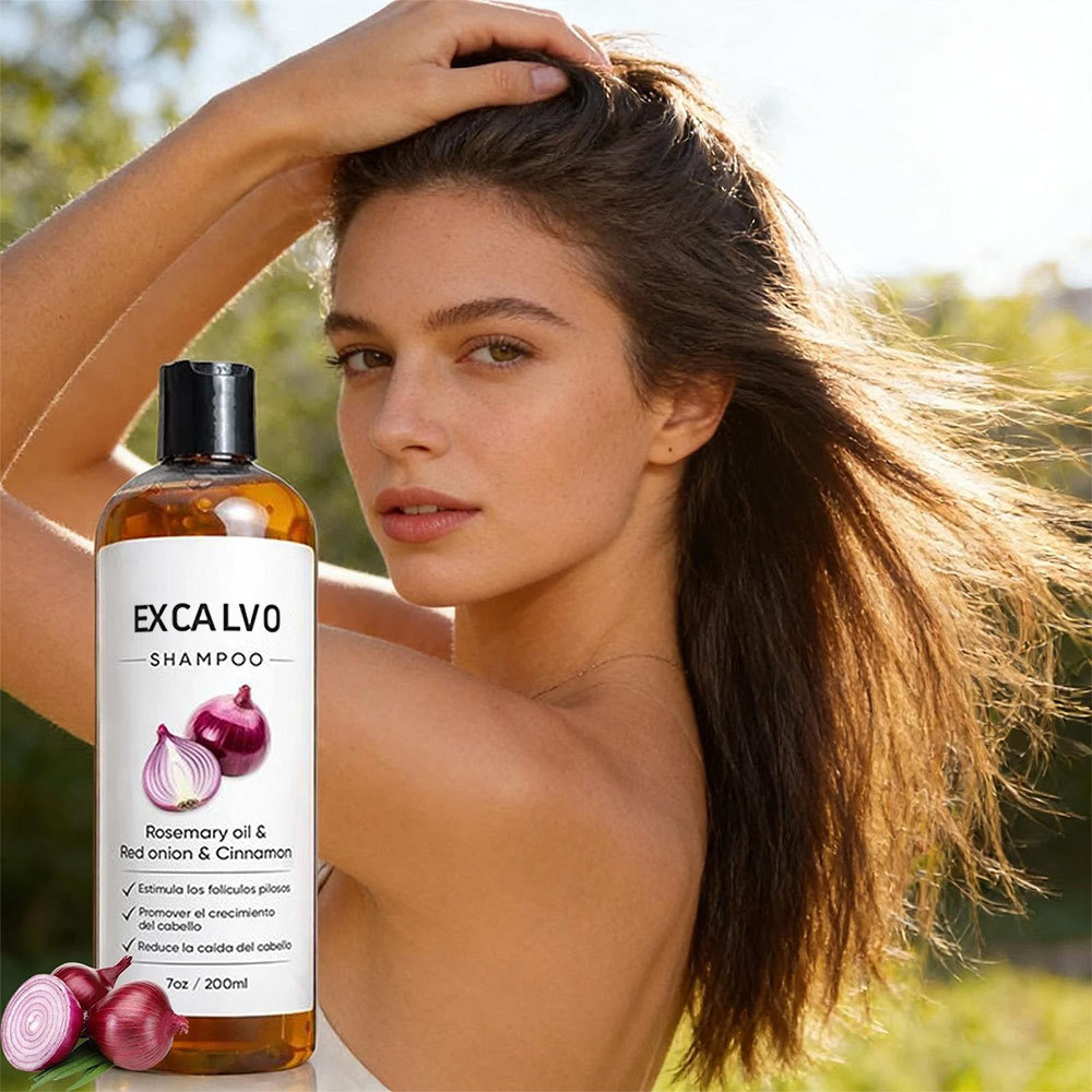 EXCALVO Shampoo 200ml With Rosemary Oil, Red Onion, Cinnamon hair growth shampoos
