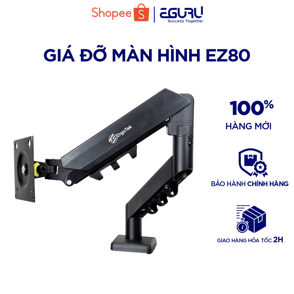 Giá Treo Màn Hình Máy Tính ErgoTek EZ80 - Giá Đỡ Màn Hình 17 - 34INCH (Tải Trọng 9KG) - BH Chính Hãn