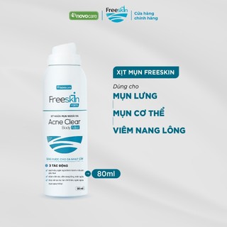 Xịt mụn lưng, sữa tắm - Freeskin Forte hỗ trợ giảm mụn, mờ thâm, dưỡng sáng sau mụn 80ml 250ml