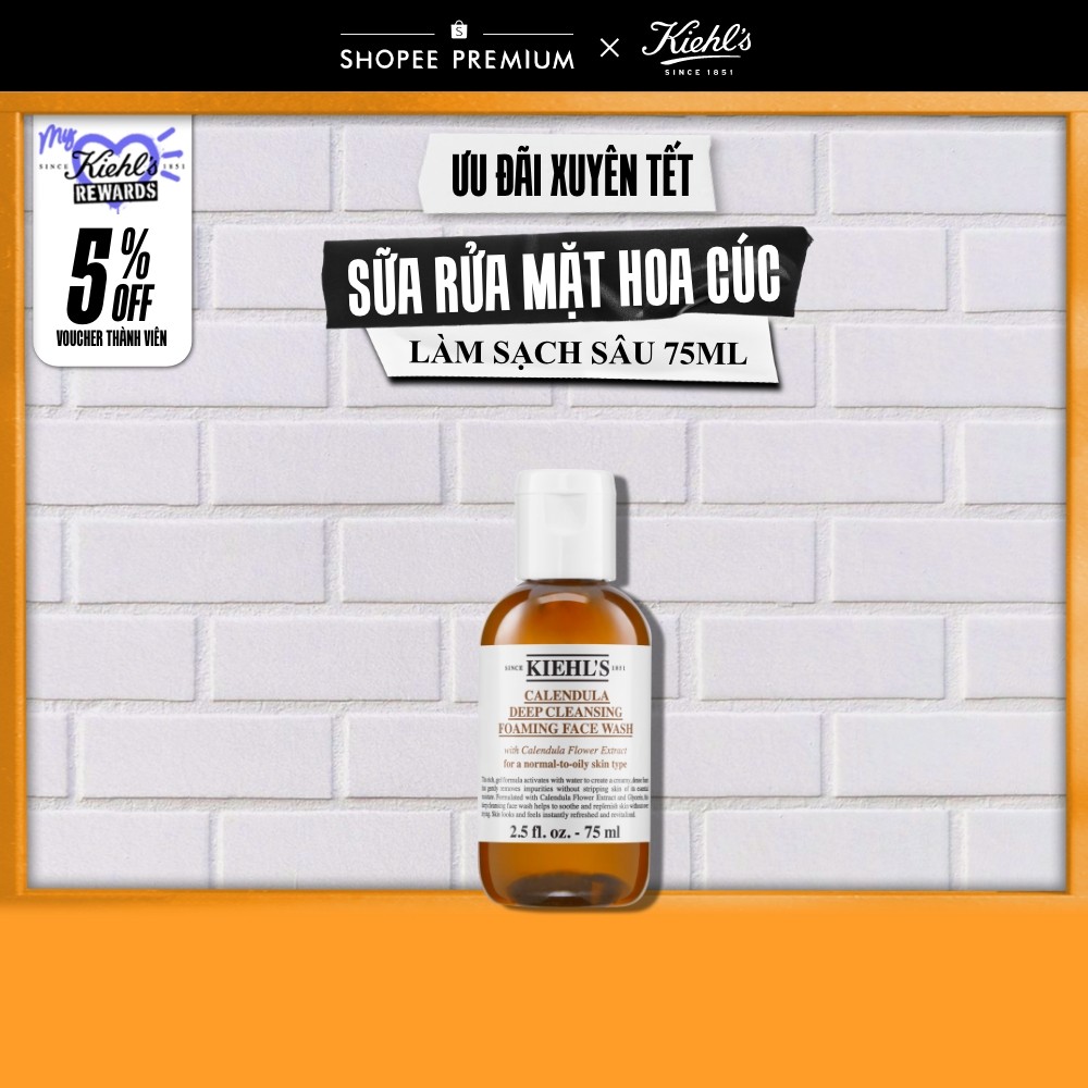 Sữa rửa mặt hoa cúc Kiehl's Calendula Deep Cleansing Foaming Face Wash 75ml