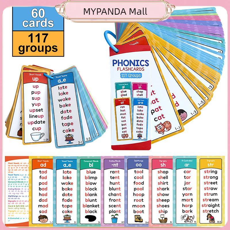 MYPANDA Phonics Danh sách từ, 117 nhóm Danh sách cột từ ngữ âm, Dụng cụ hỗ trợ giảng dạy xây dựng từ