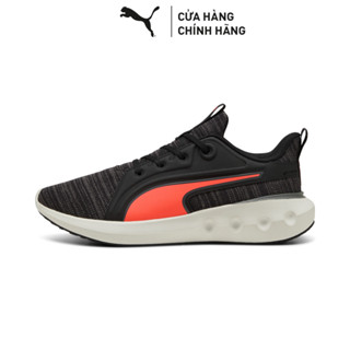 Giày Chạy Bộ PUMA Unisex Softride Carson Knit Black-Cool Dark Gray-Glowing Red Màu Đen