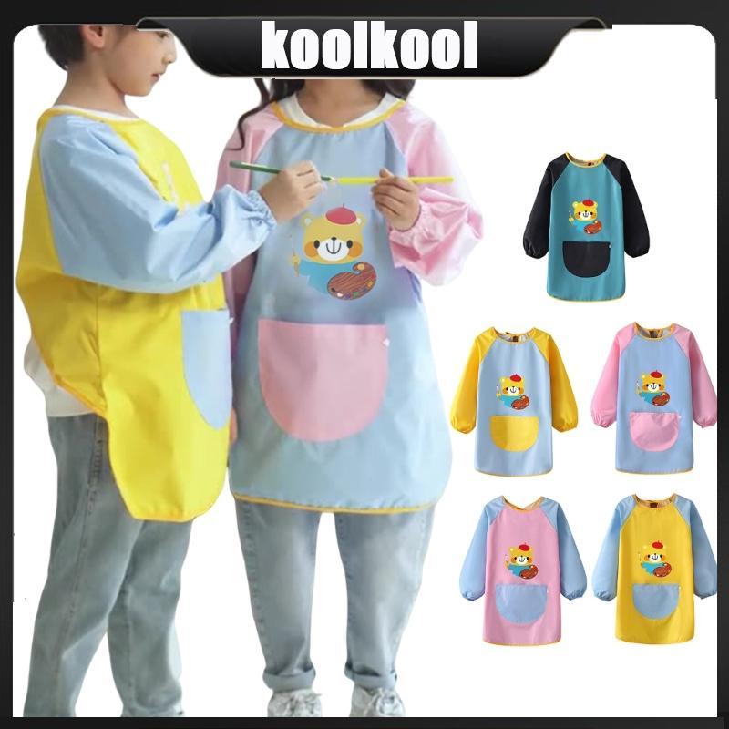 Baby Bib Waterproof Baby Feeding Smock Kids Painting Apron Coat Easy to Clean