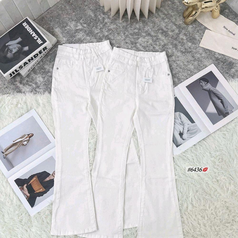 Quần bò nữ dáng ôm ống loe dài 95cm co giãn
